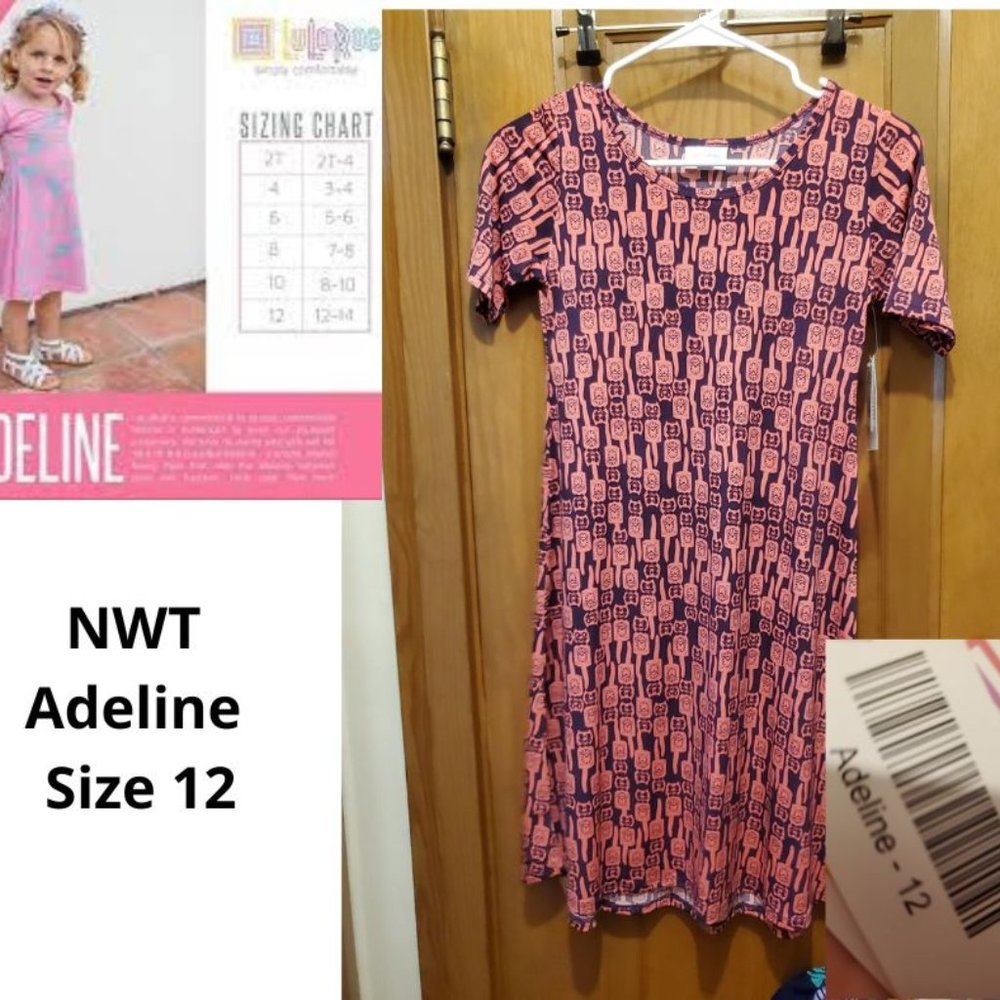 NWT Lularoe Adeline Girl's Dress Size 12